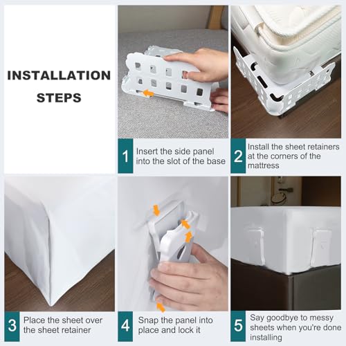 Bed Sheet Holders with Reinforced Clips for All Mattress Sizes