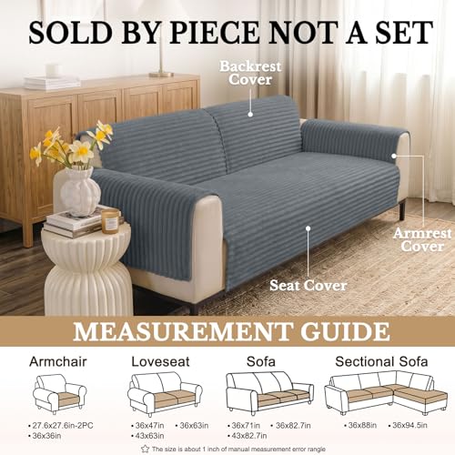 Waterproof Couch Cover for Dogs - Non-Slip Plush Sofa Protector, 36" x 71"