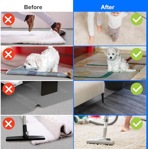 16-Pack Heavy-Duty Anti-Slip Rug Grippers for Carpet and Hardwood Floors