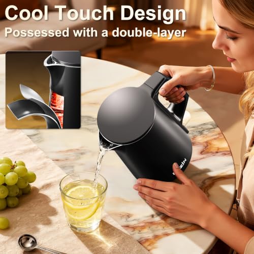 0.8L Compact Electric Kettle, Portable Stainless Steel Travel Tea Kettle