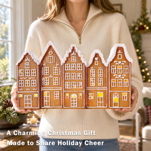 Lighted Gingerbread House Christmas Decor - Indoor Holiday Village Scene