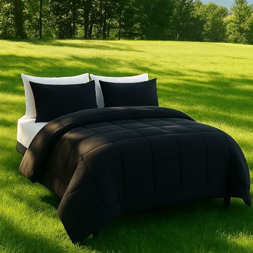 3-Piece Queen Comforter Set - Soft All-Season Down Alternative Bedding