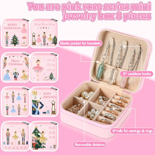 Kathfly 8 Pcs Christmas Nutcracker Ballet Jewelry Boxes - Gift Set for Dancers
