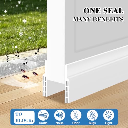 Silicone Door Draft Stopper - Self-Adhesive Door Sweep Weather Stripping