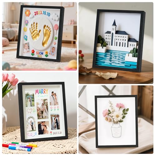 8x10 Shadow Box Frame for Keepsakes and Photos, 1.2 Inch Deep Display Case