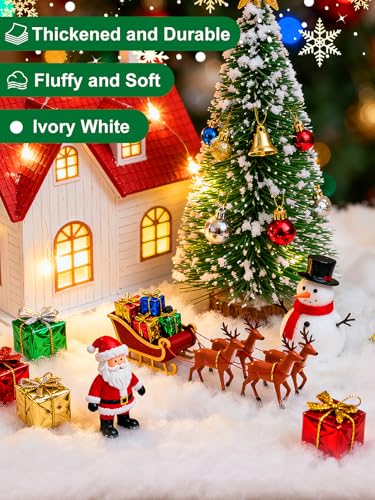 Fluffy Artificial Snow Blanket 3-Pack (3x8 ft) - White Christmas Decor