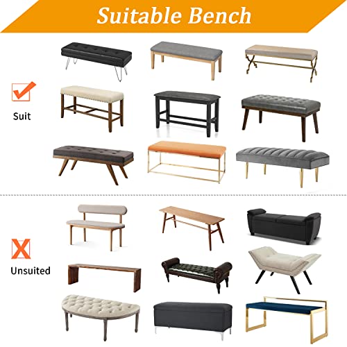 Stretch Jacquard Dining Bench Cover - Washable Slipcover Protector