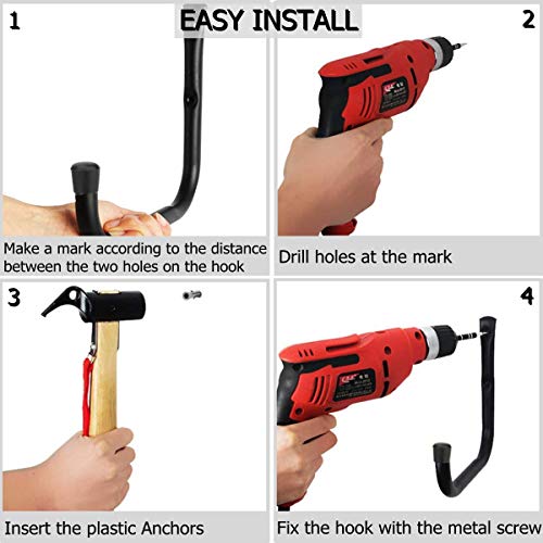 Heavy Duty Garage Storage Ladder Hooks 6 Pack Wall Mount Utility Hangers