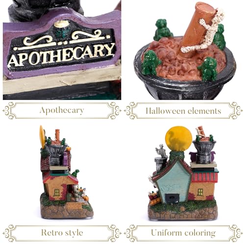 8-Inch Lighted Halloween Haunted House with Music and LED Lights