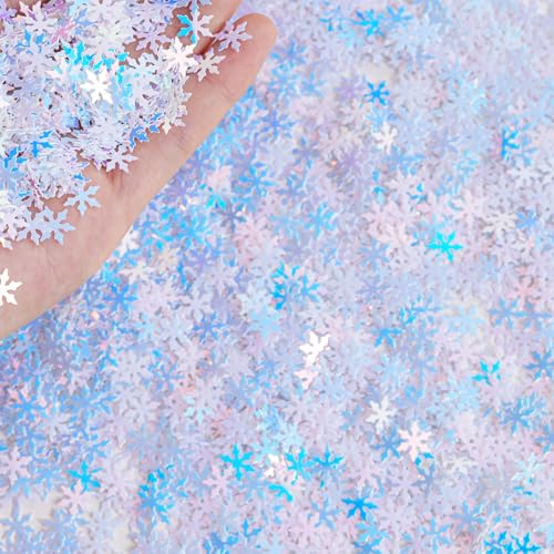 Iridescent Snowflake Confetti 2000pcs 50g Glitter Table Scatter for Christmas Decor