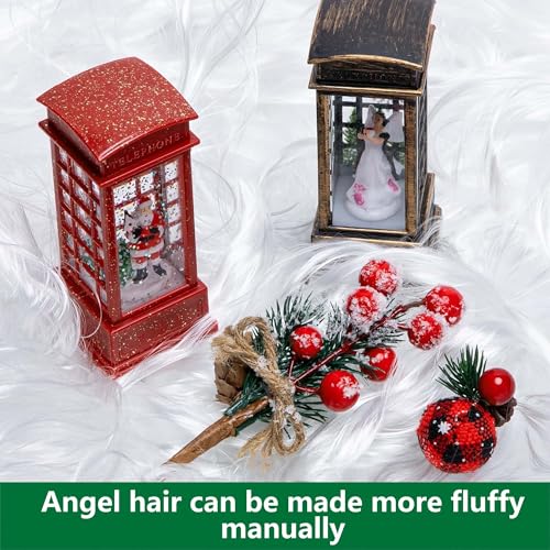 Fluffy White Tinsel Angel Hair Artificial Snow - 7 oz / 200g Table Scatter