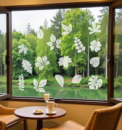 Bird Strike Prevention Window Clings - 26 Leaf-Shaped Decals