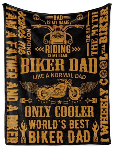 InnoBeta Motorcycle Dad Gifts Throw Blanket 60x80 Inches for Biker Dad Grandpa