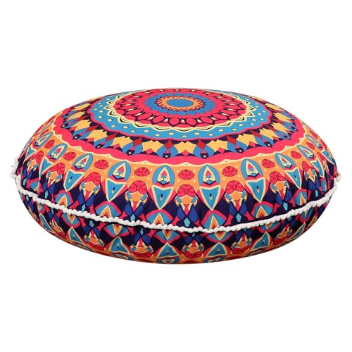 32-Inch Round Memory Foam Floor Pillow, Bohemian Meditation Seating Cushion
