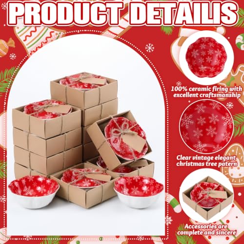 SiliFine 12 Pcs Christmas Snowflake Ceramic Favors for Guests Bulk Gifts
