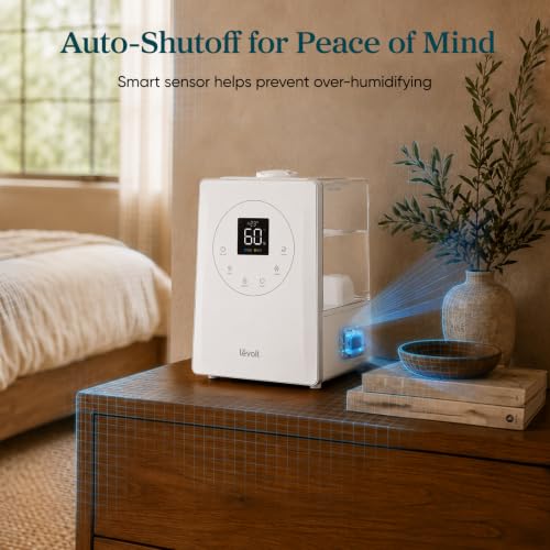 Smart Warm and Cool Mist Humidifier for Large Room 6L Top Fill