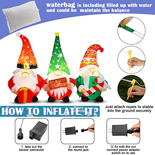 Sosation 7 ft Christmas Gnome Inflatable Outdoor Decoration - Cute Gnome