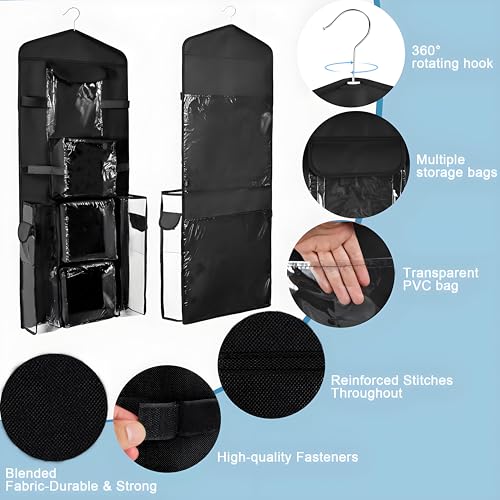 Double-Sided Gift Bag and Wrapping Paper Storage Organizer with 360° Rotating Hook