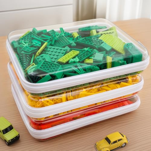 3-Piece Large Clear Plastic Zippered Storage Organizer Pouches