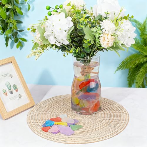Frosted Sea Glass Pieces for DIY Crafts - 15 oz Flat Tumbled Beach Glass Decor