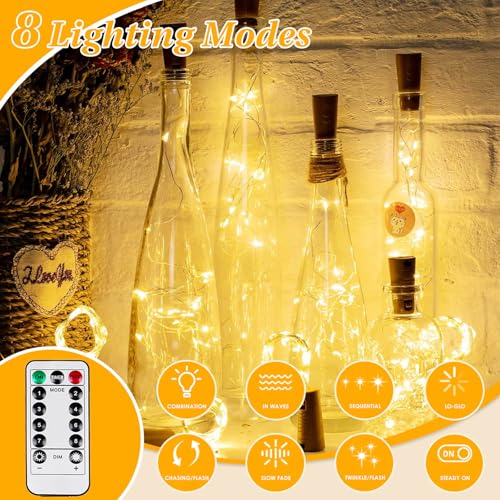 KAQ Battery Operated Fairy Lights 4-Pack 80FT 240 LED Warm White
