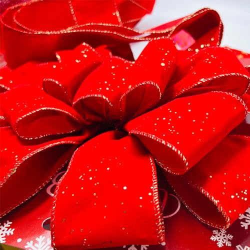 Seasons Stars SSDecor Jumbo Christmas Gift Bow - Red Velvet, 52in x 12in