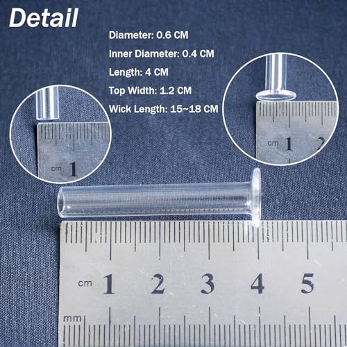 5-Pack Cotton Oil Lamp Wicks with Glass Tube Holders & Oil Funnel
