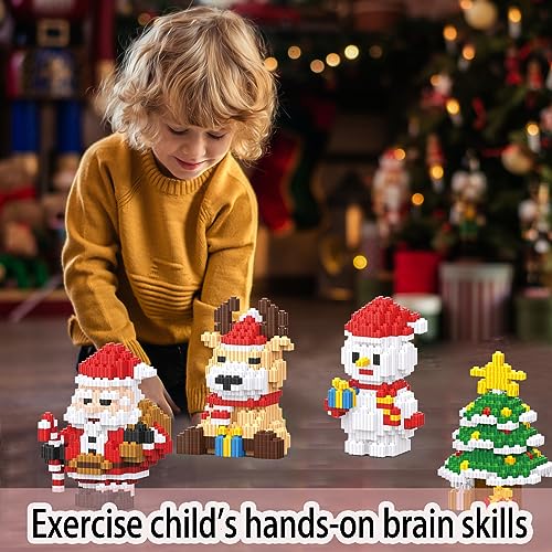 HGCYCF Large Santa Building Blocks Christmas Micro Blocks for Kids 6-12