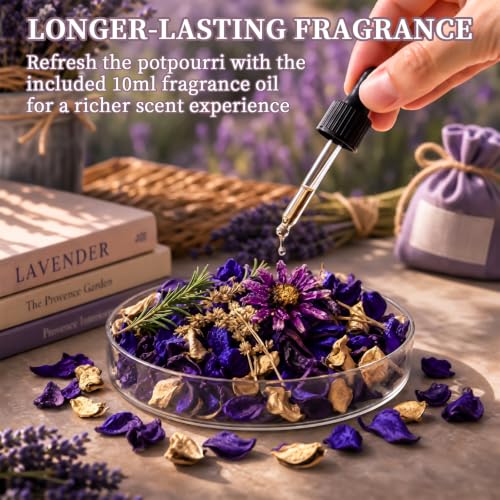 Lavender Scented Potpourri Bowl Filler with Essential Oil, 2-Pack