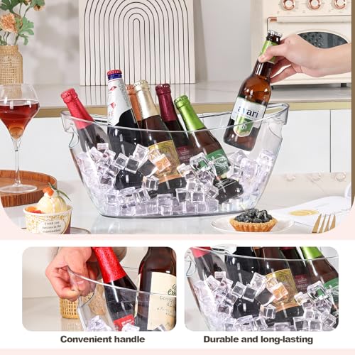 Tchrules Clear 5.5L Ice Bucket Set for Parties with Scoops - 2 Pcs