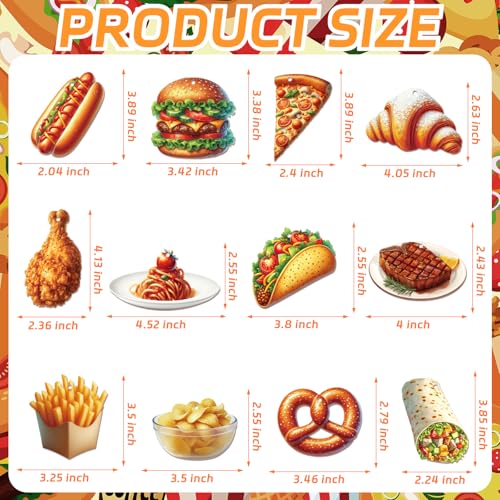 FLYAB 12Pcs Food Christmas Ornaments – Wooden Pizza Slice Hanging Decor, B1