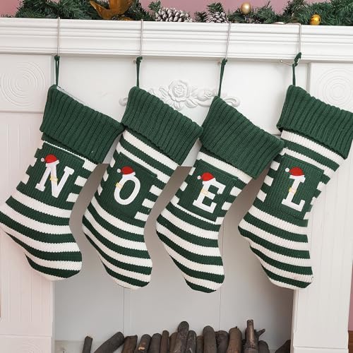 Personalized Knit Monogram Christmas Stocking with Embroidered Pocket, 18 Inch