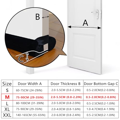 Under Door Draft Stopper - Adjustable 29-35 Inch Noise & Wind Blocker