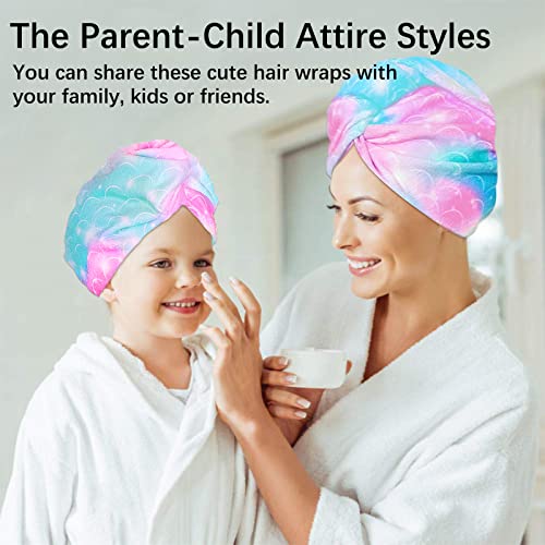 RETON Microfiber Hair Drying Towel Wrap - Fast Absorbent Hair Turban for Kids & Adults
