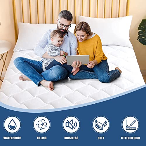Twin XL Quilted Waterproof Mattress Pad - Breathable Cooling Protector