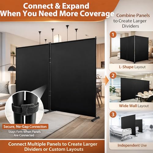Portable Privacy Room Divider Screen, 5ft x 6ft Single Panel Partition
