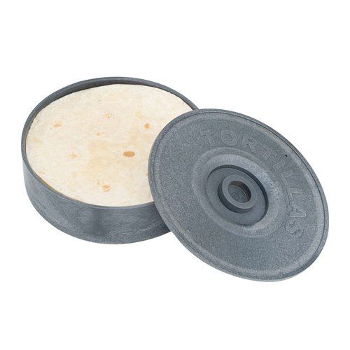 Restaurantware 8.5 x 2.3 Inch Tortilla Warmer 1 Microwavable Tortilla Holder - Lid Included Insulated Gray Plastic Tortilla Keeper Tortilla Server For Homes and Restaurants Durable