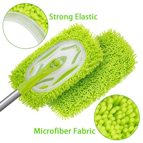 Reusable Microfiber Mop Pads - Washable Wet & Dry Sweeping Refills (4 Pack)