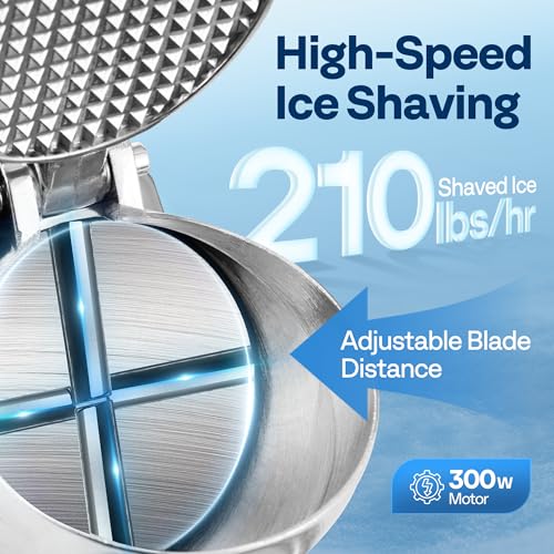 VIVOHOME Silver Electric Ice Crusher Shaver with 4 Blades, 210lbs/hr
