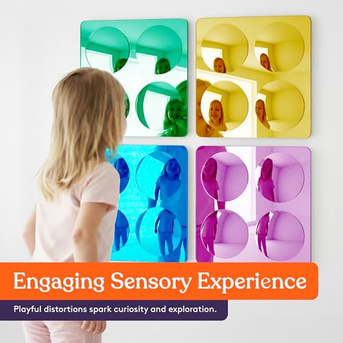 Sensory Bubble Wall Mirror Set - Shatterproof Acrylic Kids Room Decor