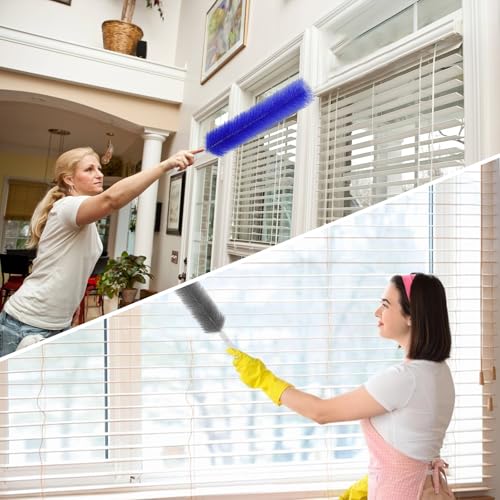 Bendable Microfiber Cobweb Duster Set - 2 Pcs Fan & Vent Cleaning Brushes