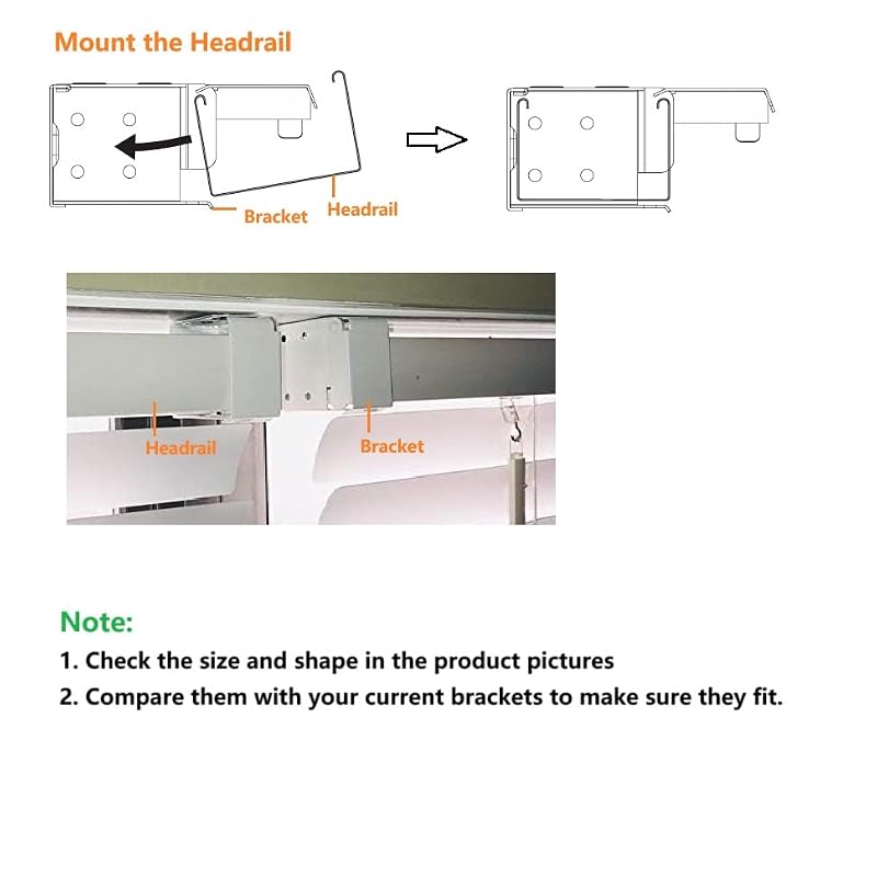 2-Pack Box Mounting Brackets for 2-Inch High Profile Window Blinds