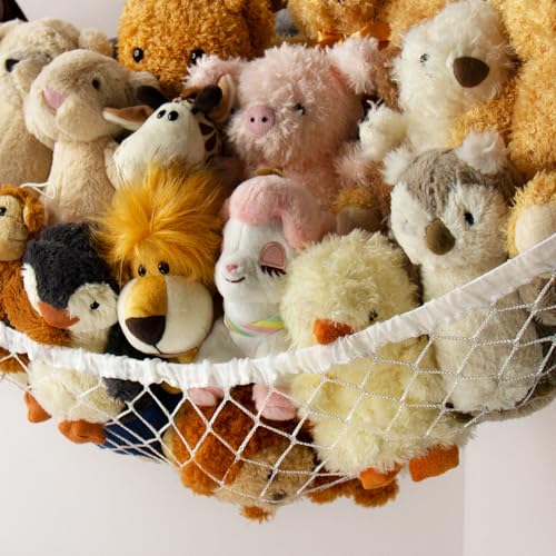 Large Corner Stuffed Animal Storage Hammock - Plush Toy Net Organizer