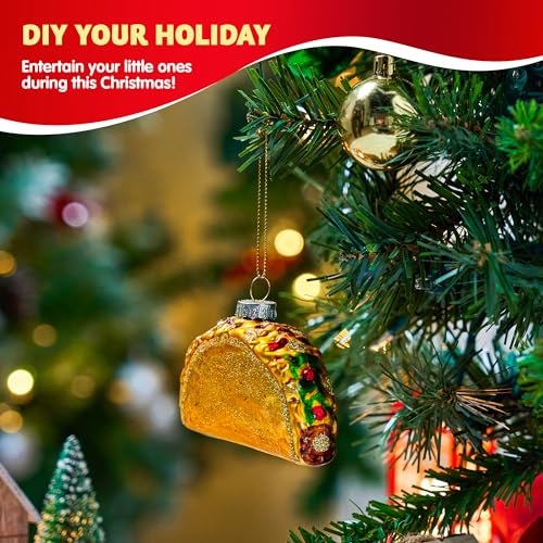 Joiedomi Christmas Taco Glass Ornament – Fun 2.25in Taco Christmas Decoration