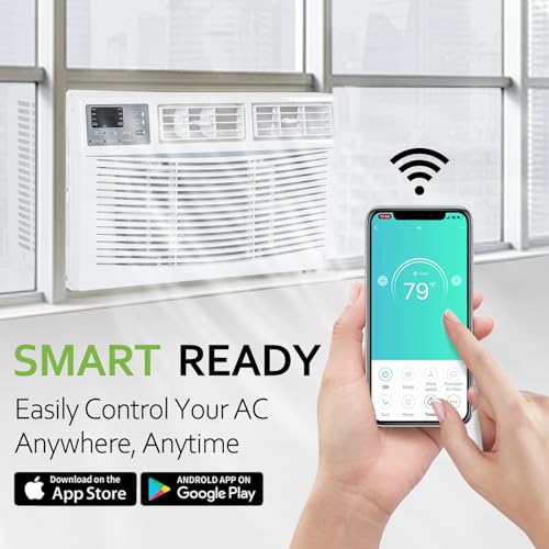 8,000 BTU WiFi Window Air Conditioner Smart AC Unit with Remote
