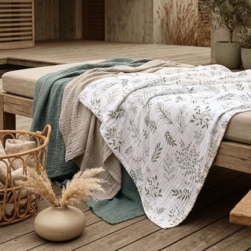 LYRICHOM Organic Cotton Muslin Swaddle Blankets 3 Pack, 38x40 Bright Colors