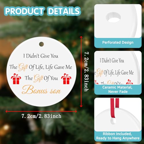 I Didn’t Gift Life Gift Bonus Son Ornament - Step Son, Son-in-Law Ceramic Keepsake