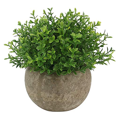 4.7-Inch Mini Artificial Potted Plant, Small Faux Topiary for Home Decor