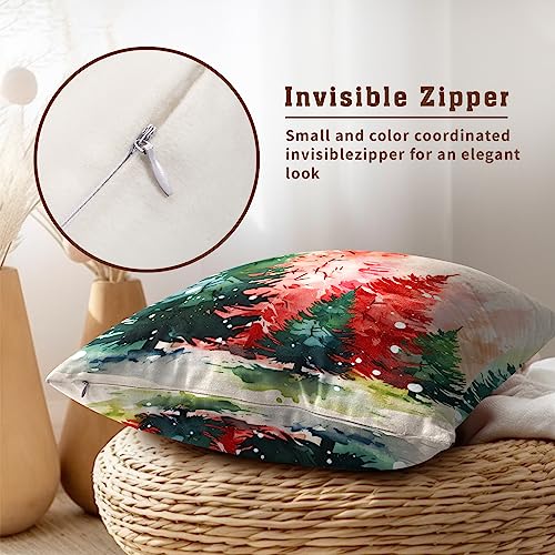 Mweet Christmas Throw Pillow Covers 22x22 in (2 Pack) Xmas Tree Decor Pillowcase, Double-Sided