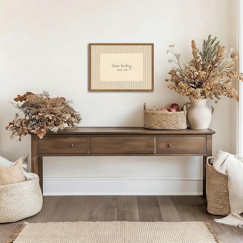 How Lucky Are We Wall Art Trendy Preppy Quote Canvas Print 12x16 Inch Wood Framed